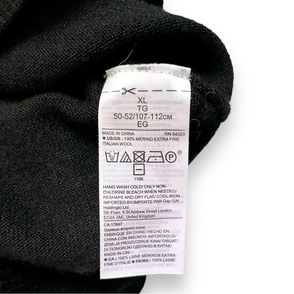 Banana Republic Cento Italian Baruffa Merino Black Wool Sweater - Picture 4 of 5